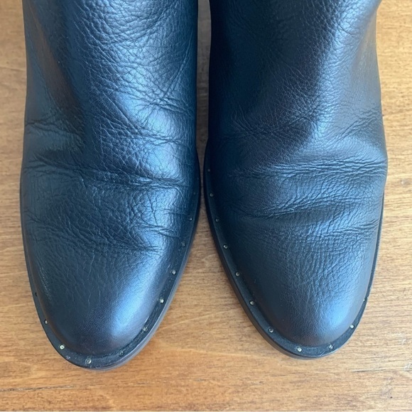 HISPANITAS Black Soft Leather Studded Ankle Booties - Picture 7 of 13